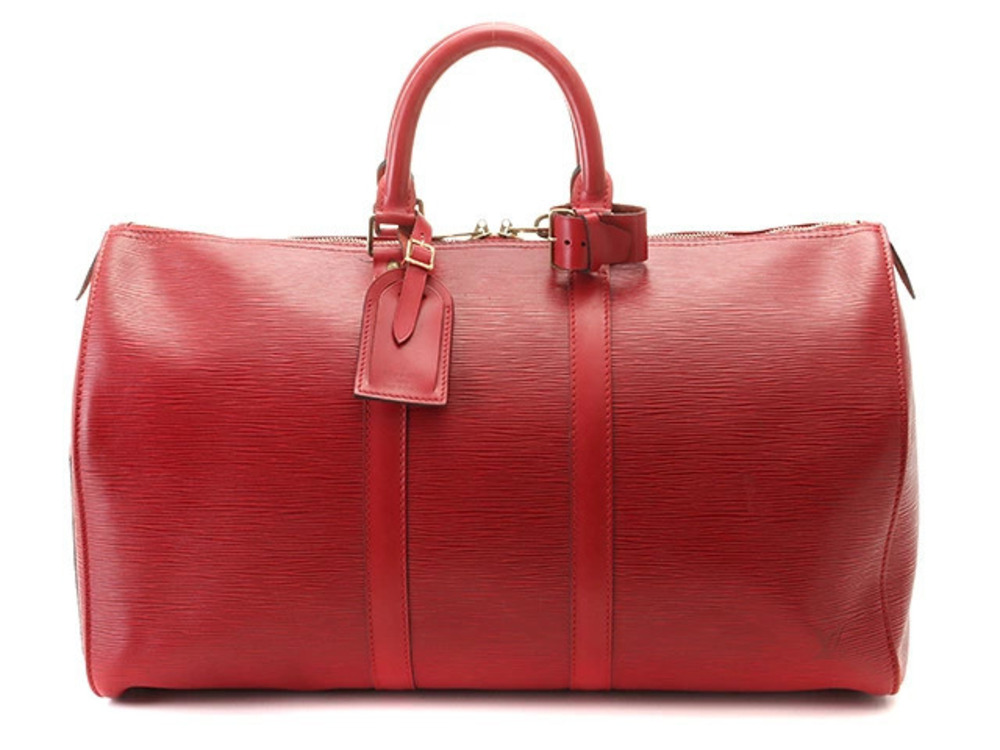 LOUIS VUITTON Keepall Boston Bag Epi Leather Castilian Red K